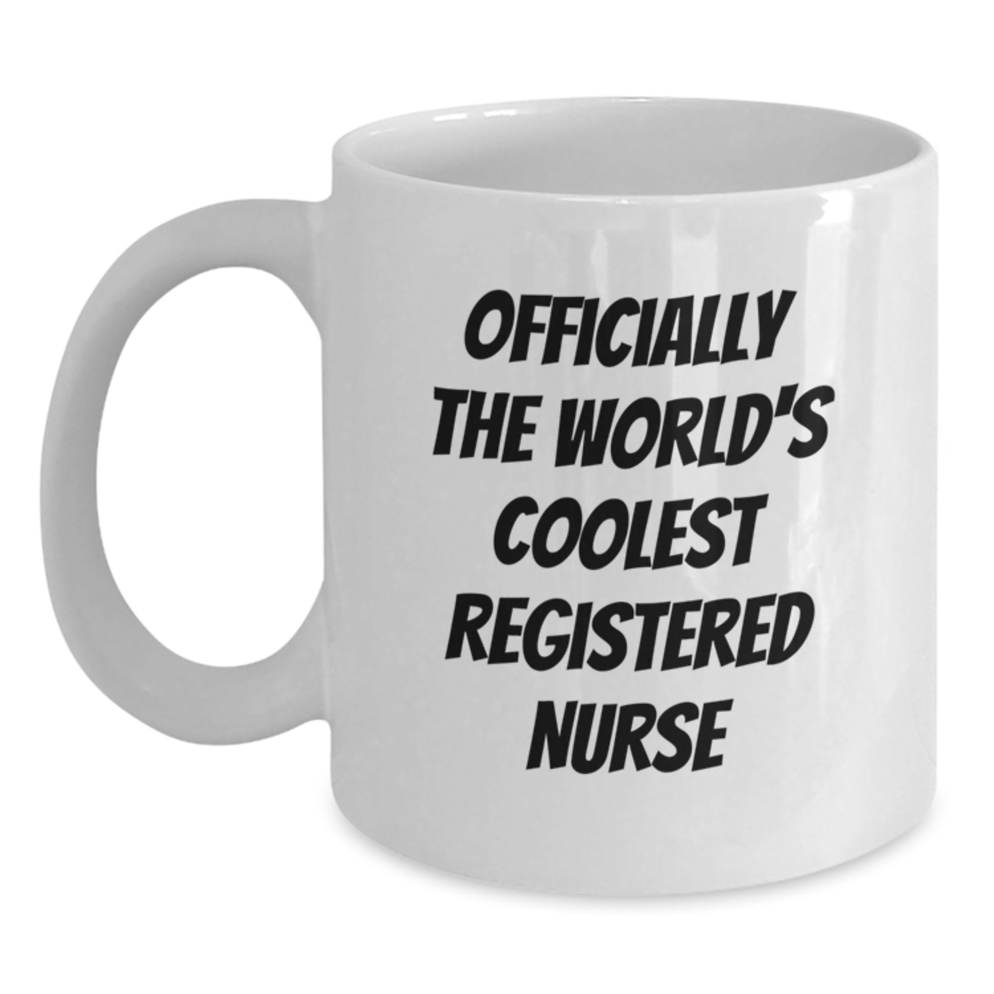 Funny Gifts from Men or Women for Registered Nurse - Officially The World's Coolest Registered Nurse Mugs, White Coffee Mug for Mother's Day Unique Gifts - Main