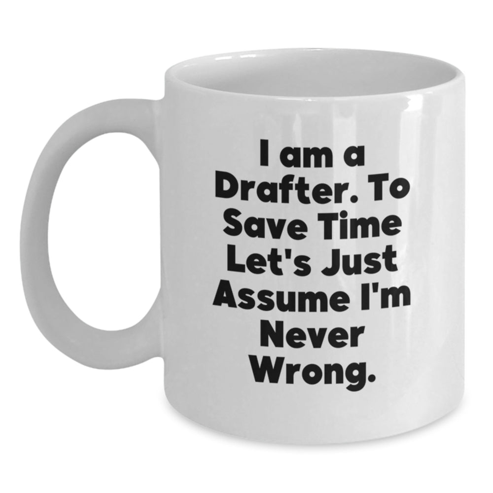 Funny Drafter Gifts for Christmas Unique White Coffee Mug from Friends - Main