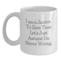 Load image into Gallery viewer, Funny Janitor White Coffee Mugs for Men Gifts from Friends at Christmas - Main
