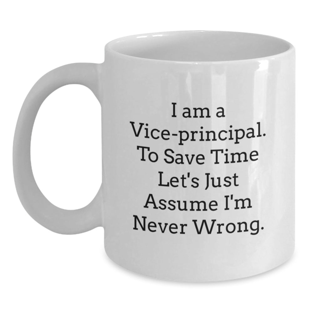 Funny Vice-principal Gifts from Friends for Vice-principal Men White Coffee Mug, Vice-principal Humor Christmas Unique Gifts for Vice-principal - Main