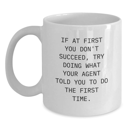 Funny Agent Gifts from Men to Agent, White Coffee Mugs for Agent, Christmas Unique Gifts - Main