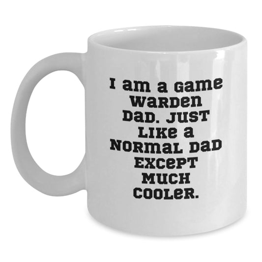 Funny Game Warden Dad Gifts from Men to Game Wardens on Valentine's - Unique White Coffee Mug for Game Warden - Main
