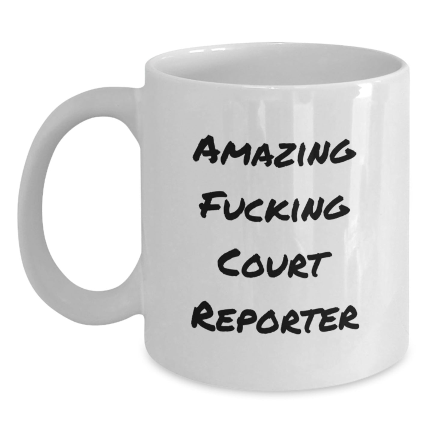 Funny Court Reporter Gifts, Court Reporter White Coffee Mug, Birthday Unique Gifts from Friends to Court Reporter - Main