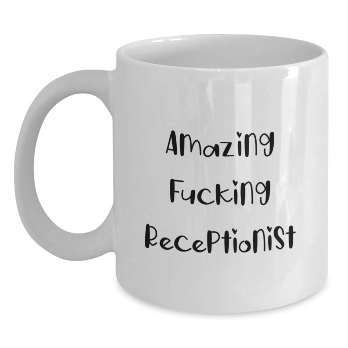 Funny Receptionist Gifts, White Coffee Mug for Women - 'Amazing F--king Receptionist' Quote, Birthday Unique Presents from Friends, Family - Main