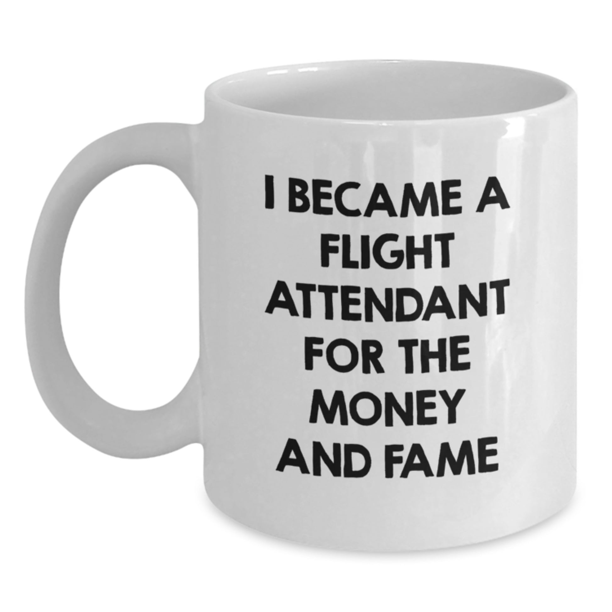 Funny Flight Attendant White Coffee Mug Gifts from Men or Women, Unique Valentine's Gifts for Flight Attendant Friends, Family, Coworkers - Main