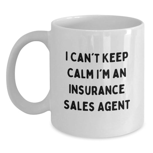 Funny Insurance Sales Agent Gifts for Men - I'm An Insurance Sales Agent, White Coffee Mug, Perfect for Fathers Day Unique Gifts from Family - Main