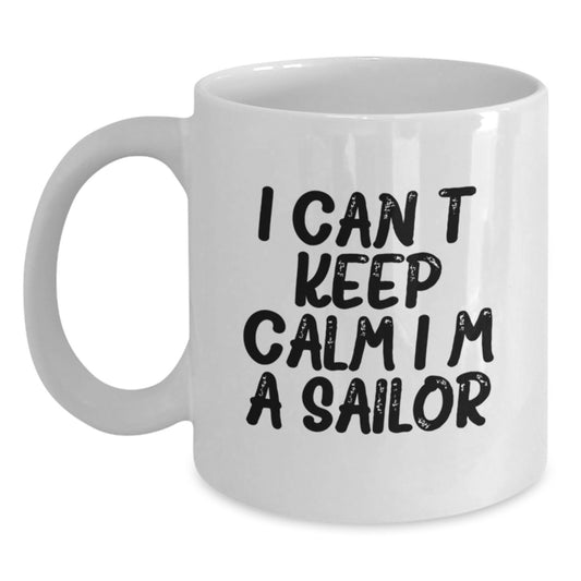 Funny Sailor Gifts from Friends, Unique Valentine's Unique Gifts for Men, White Ceramic Coffee Mug - Main