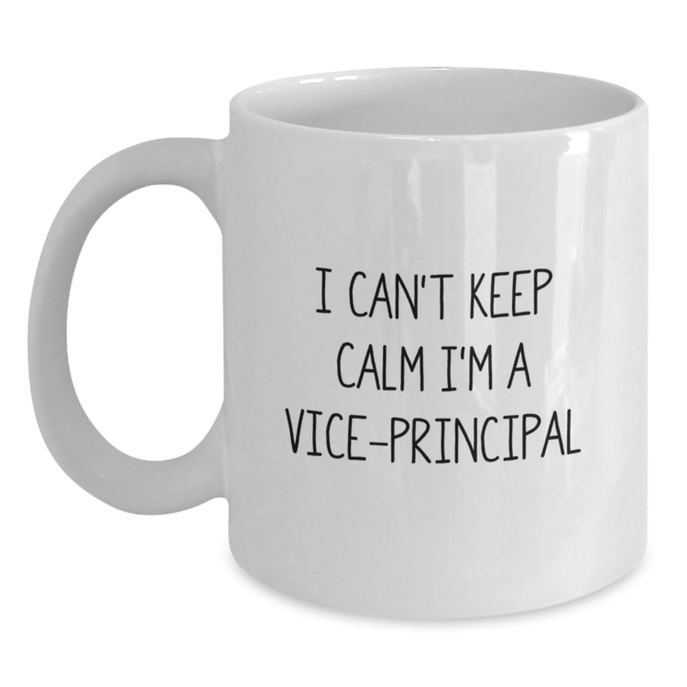 Funny Vice-principal White Coffee Mug Gifts from Friends to Vice-principal, Christmas Unique Gifts for Vice-principal Enthusiasts, I Can't Keep Calm I'm A Vice-principal Mug - Main