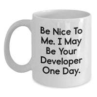 Load image into Gallery viewer, Funny Developer Gifts from Friends, Be Nice To Me. I May Be Your Developer One Day. Valentine's Unique Gifts for Developer - Main
