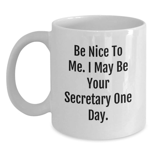 Funny Secretary White Coffee Mug Gifts from Friends and Family for Valentine's Unique Presents - Main