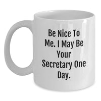 Load image into Gallery viewer, Funny Secretary White Coffee Mug Gifts from Friends and Family for Valentine's Unique Presents - Main
