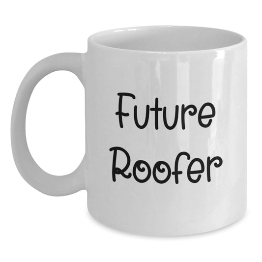 Funny Roofer Gifts for Men, Funny White Coffee Mug with Future Roofer Quote, Unique Graduation Gifts from Family - Main