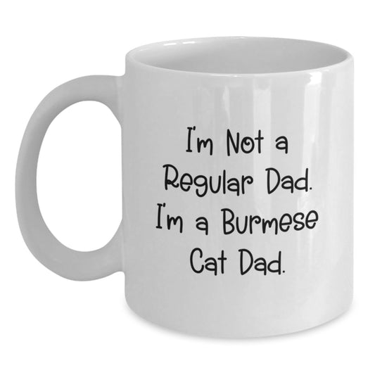 Funny Burmese Cat Dad Gifts from Men to Friends for Graduation Unique White Coffee Mug - Main