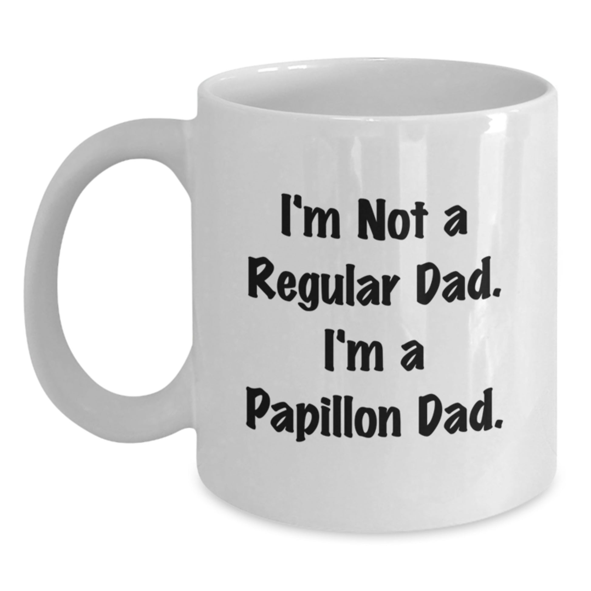 Funny Papillon Dog Dad Gifts from Men to Friends for Graduation Unique White Coffee Mug - Main