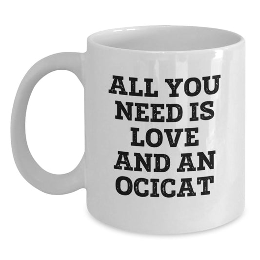 Funny Ocicat White Coffee Mug Gifts from Family for Graduation Unique Gifts - Main