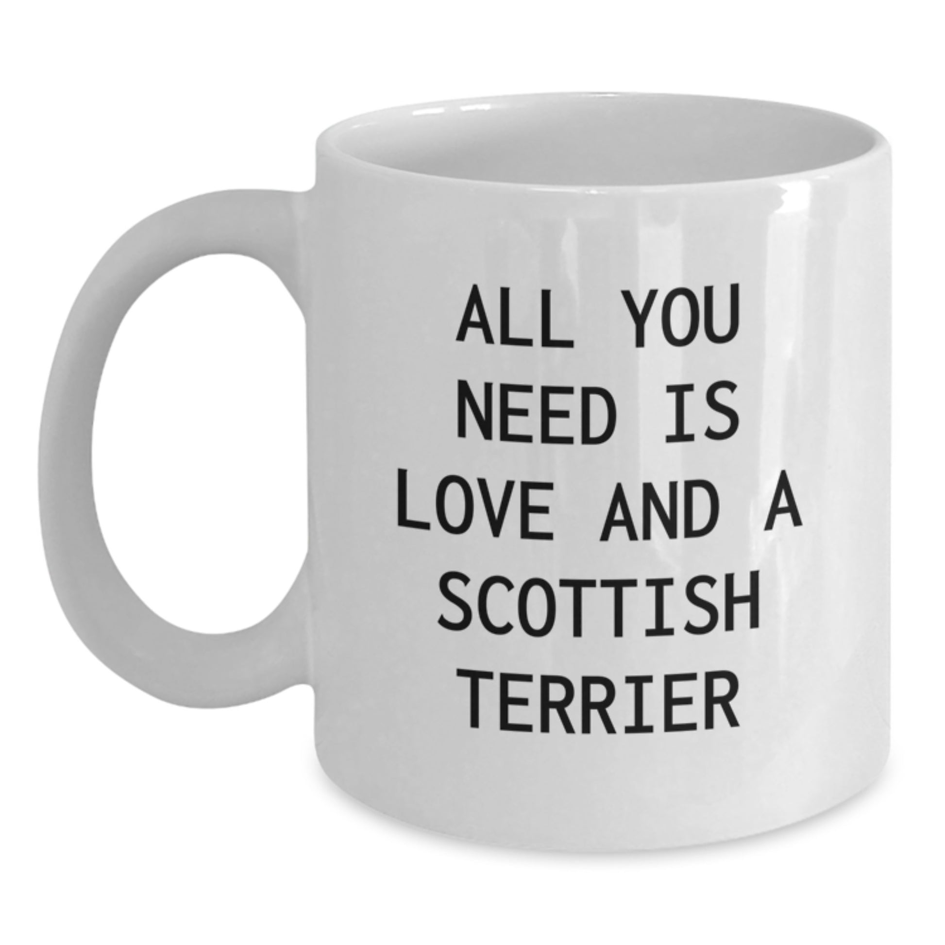 Unique Gifts from Men to Scottish Terrier Dog Lovers, Funny White Coffee Mug for Valentine's - Main
