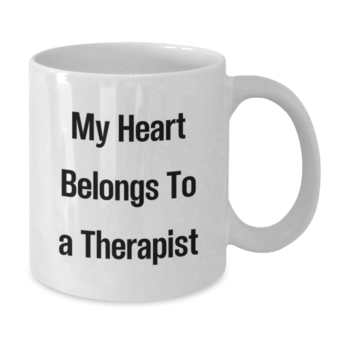 Funny White Coffee Mugs for Therapists Gifts from Family and Friends - My Heart Belongs To A Therapist Birthday Unique Gifts - Additional