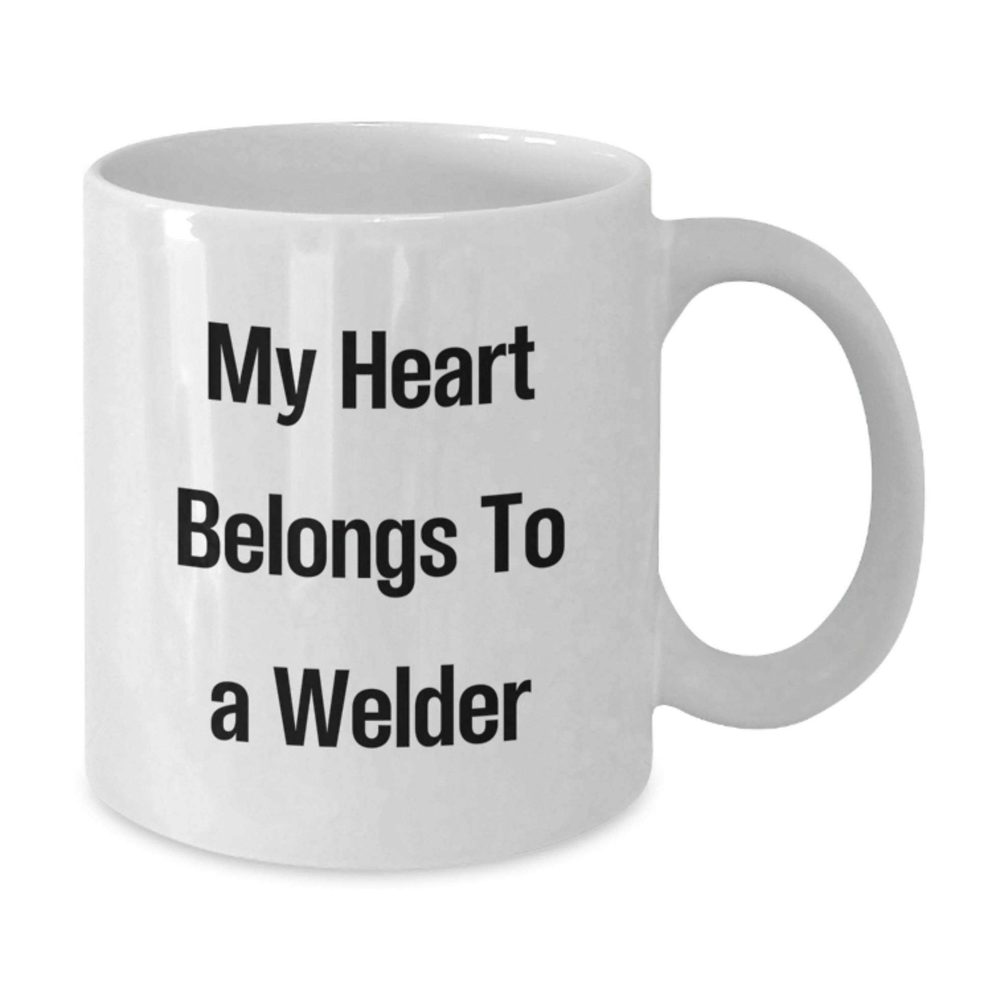 Funny Welder Gifts for Him, My Heart Belongs To A Welder, White Coffee Mug Birthday Unique Gifts from Friends for Welder Lover - Additional