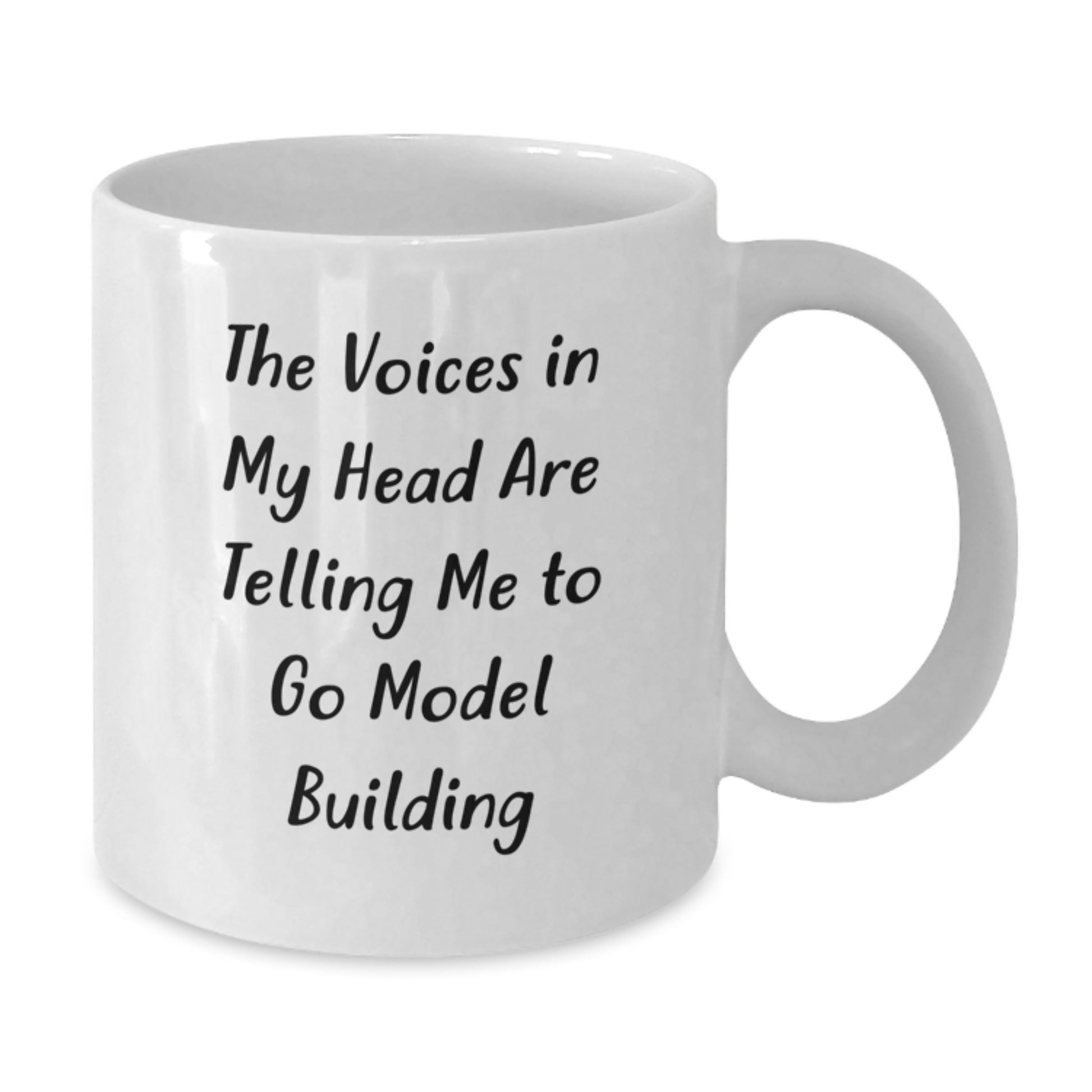 Funny Model Building Humor Gifts for Model Building Enthusiasts from Friends - The Voices In My Head Are Telling Me To Go Model Building White Coffee Mug - Additional