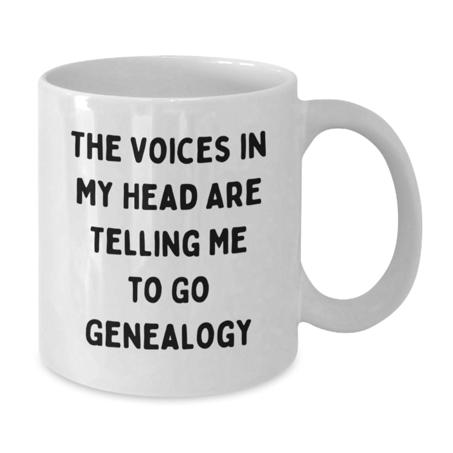Genealogy Gifts for Men - Funny White Coffee Mug - The Voices In My Head Are Telling Me To Go Genealogy, Birthday Unique Gifts from Friends, Family for Genealogy Enthusiasts - Additional