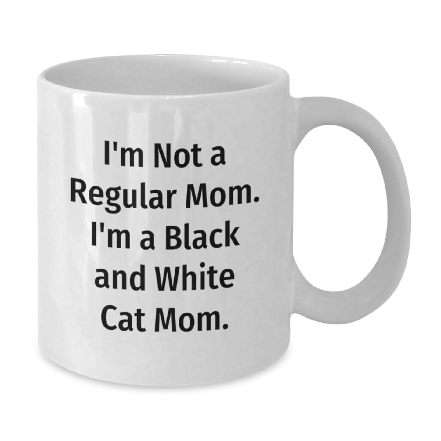 Unique Funny Black and White Cat Mom Gifts from Men to Women Valentine's White Coffee Mug - Additional