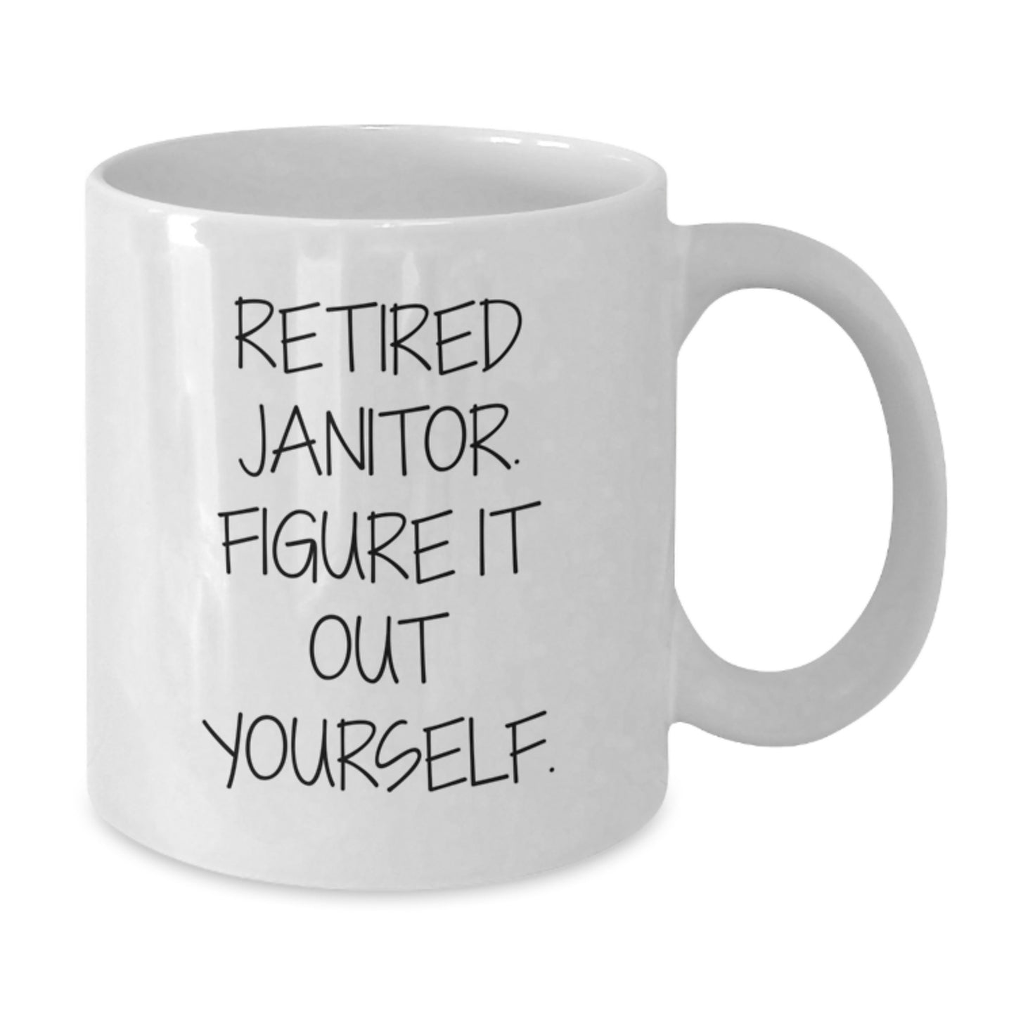 Funny Janitor White Coffee Mug Gifts from Friends to Men, Retired Janitor Figure It Out Yourself - Additional