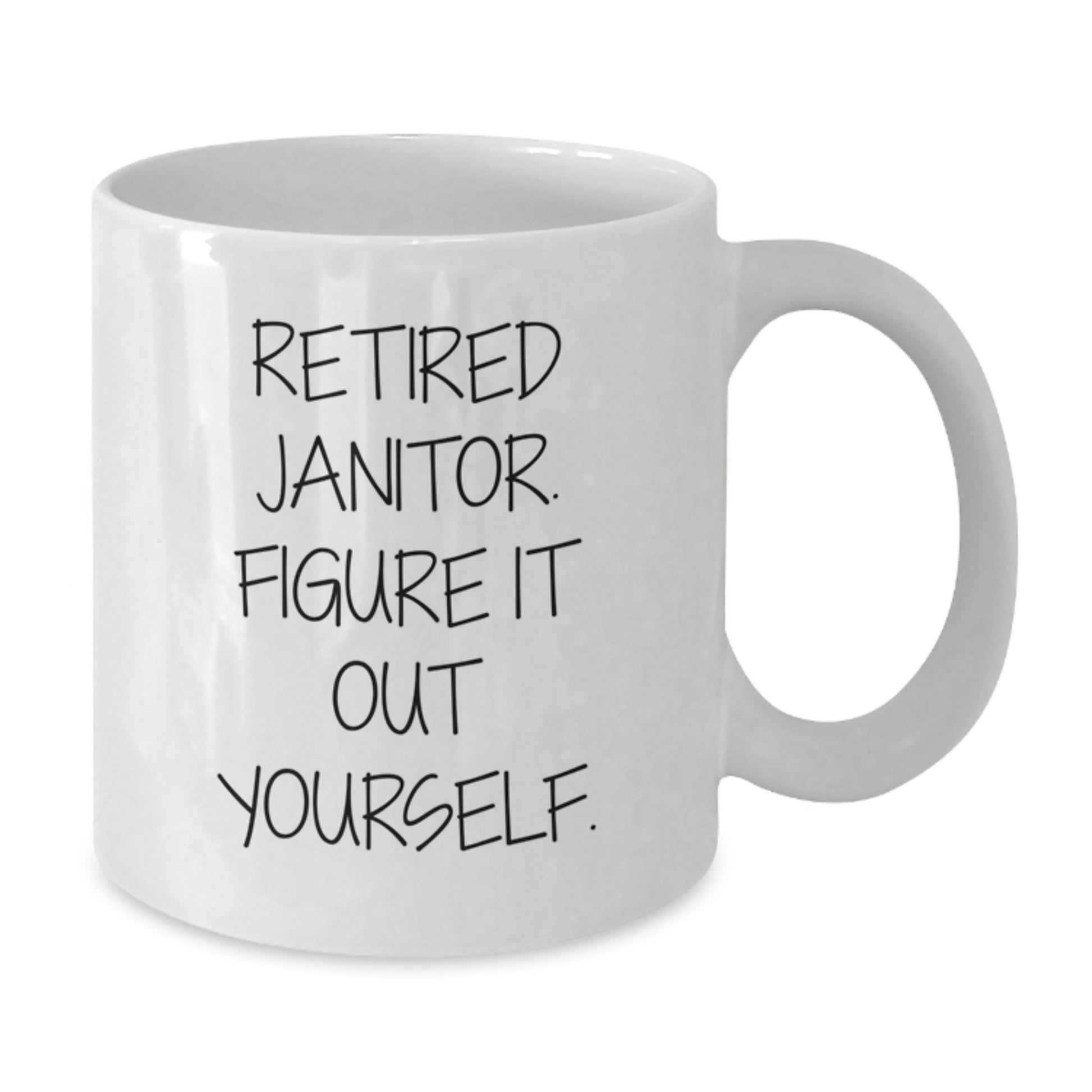 Funny Janitor White Coffee Mug Gifts from Friends to Men, Retired Janitor Figure It Out Yourself - Additional