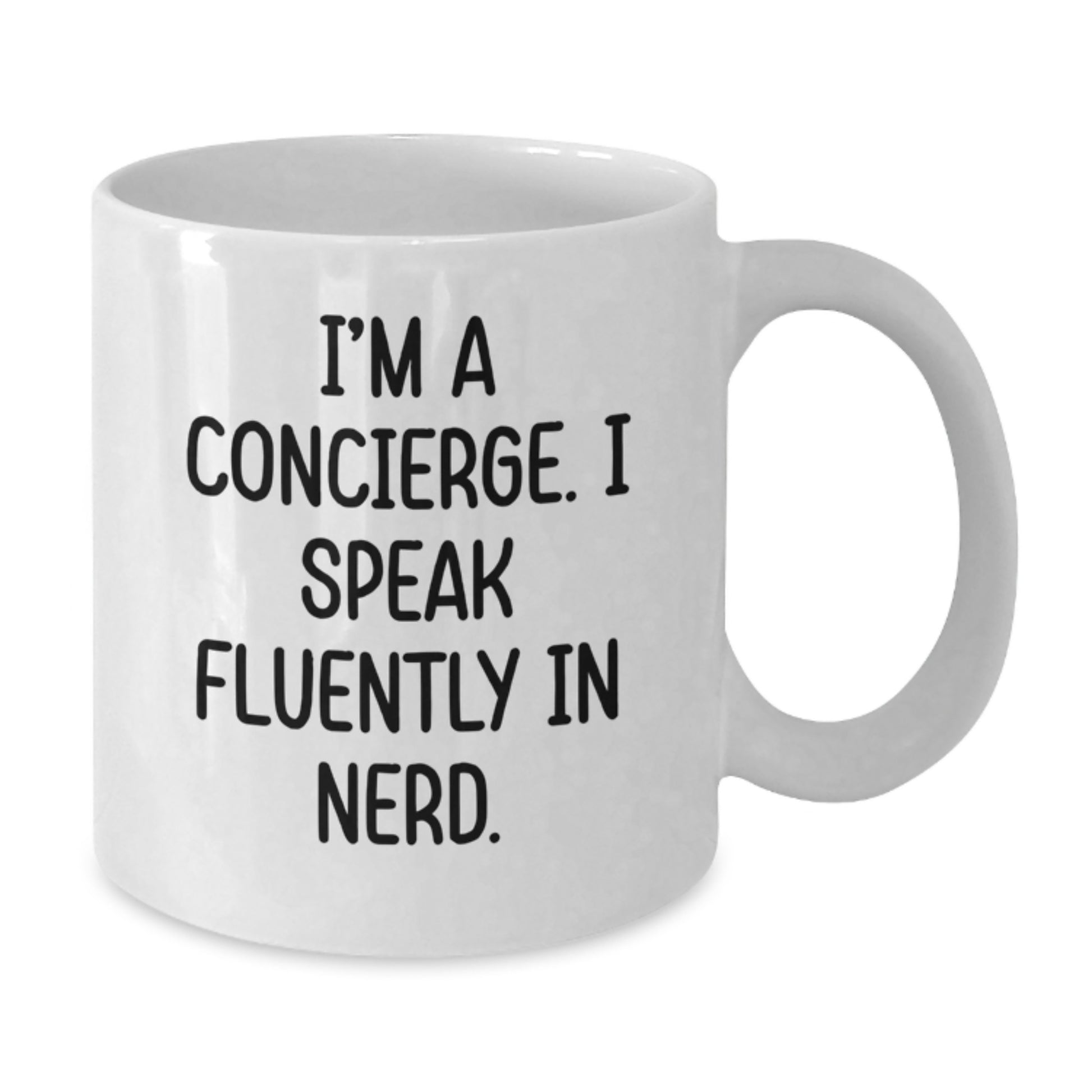 Funny Concierge Gifts for Men - Unique White Coffee Mugs from I'm A Concierge. I Speak Fluently In genius. - Additional