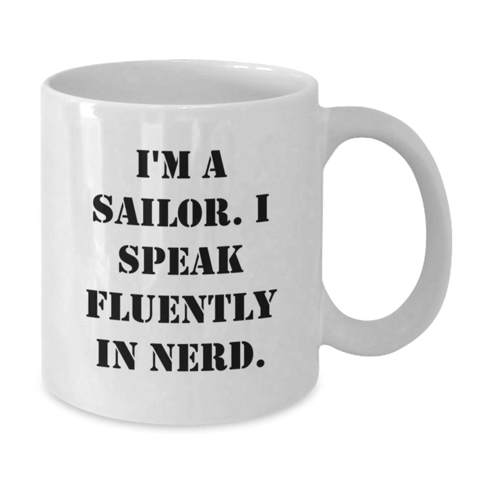 Funny Sailor Gifts for Men, White 11oz/15oz Coffee Mug, 'I Speak Fluently In genius' Quote, Unique Graduation Gifts from Friends, Family, Coworkers - Additional