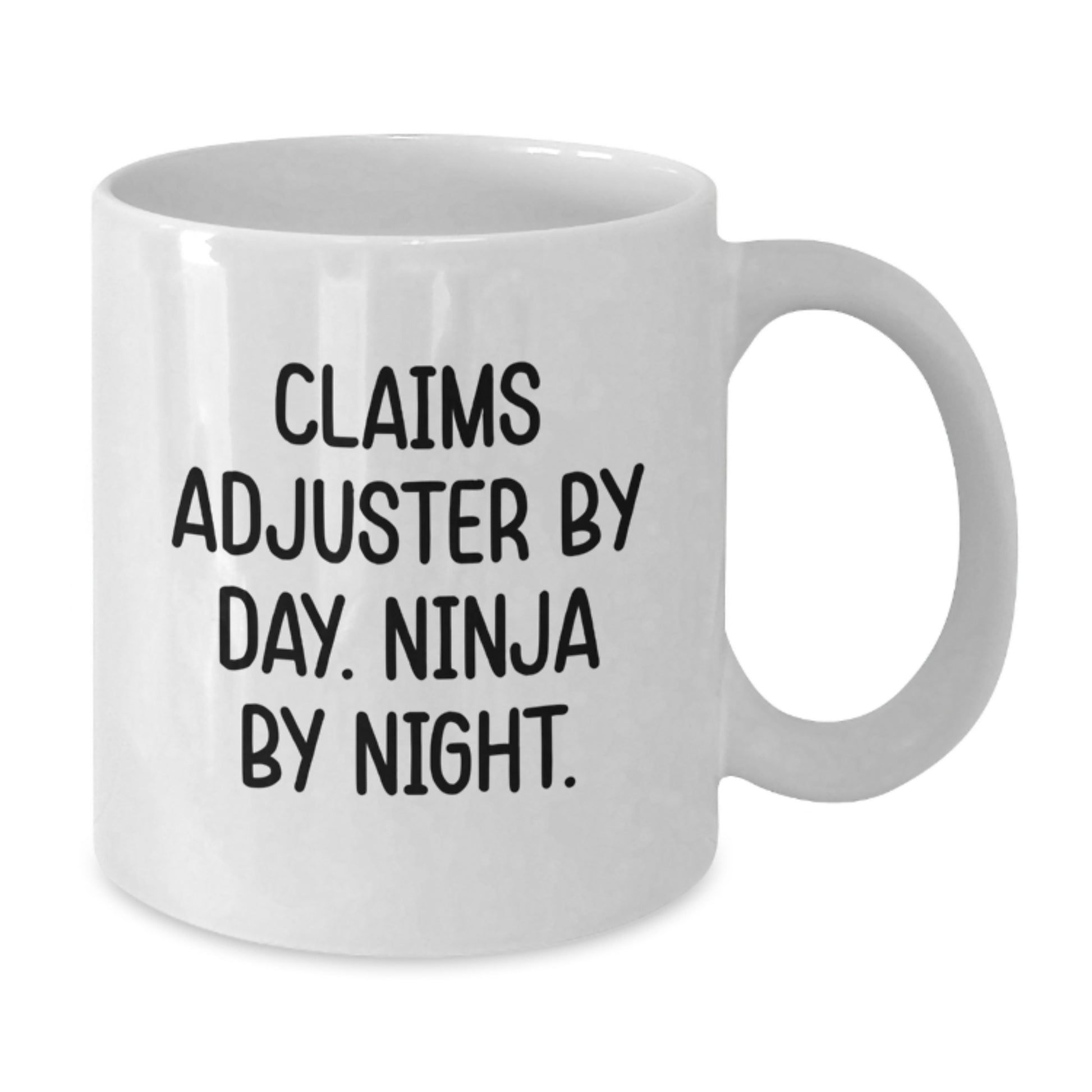 Funny Claims Adjuster Gifts, White Coffee Mug for Claims Adjuster Graduation, 'Claims Adjuster By Day. Ninja By Night.' Quote for Men or Women Coworkers Friends Family - Additional