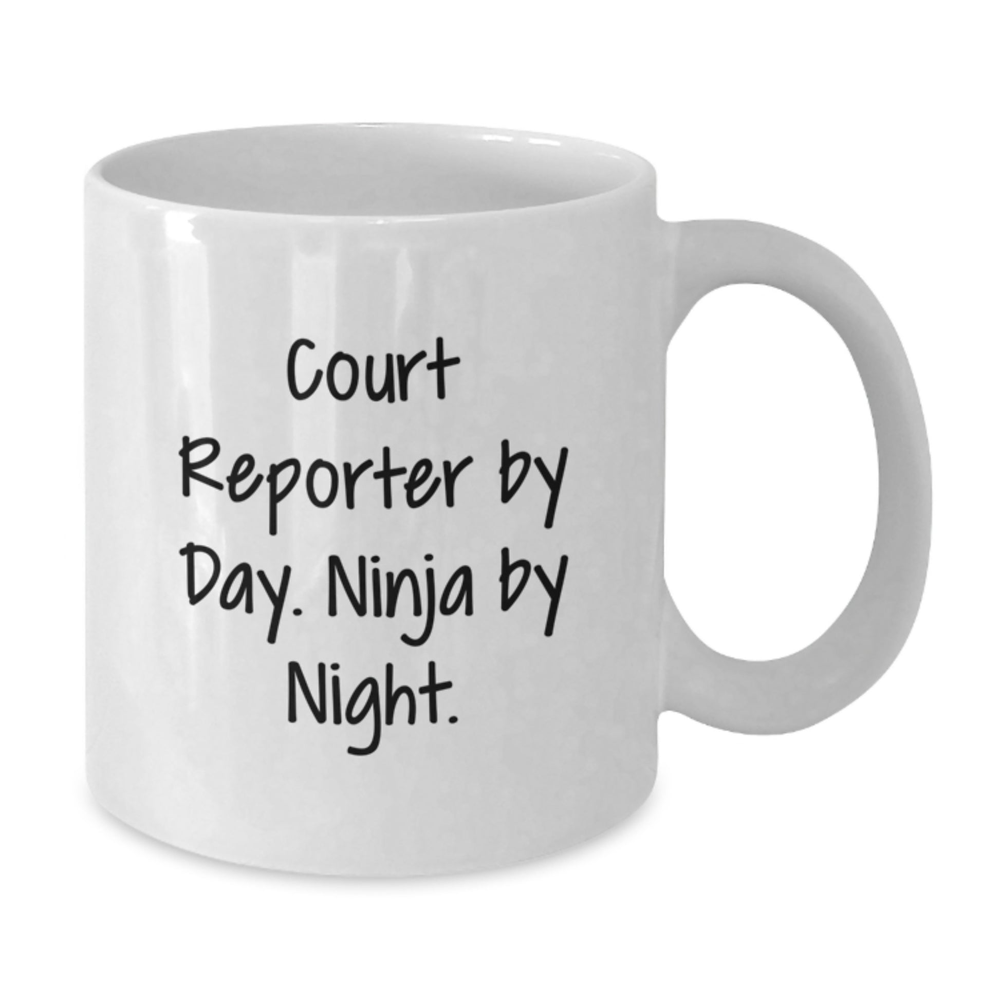 Funny Court Reporter Gifts from Family, Court Reporter By Day. Ninja By Night. White Coffee Mug for Graduation Unique Gifts for Court Reporter - Additional