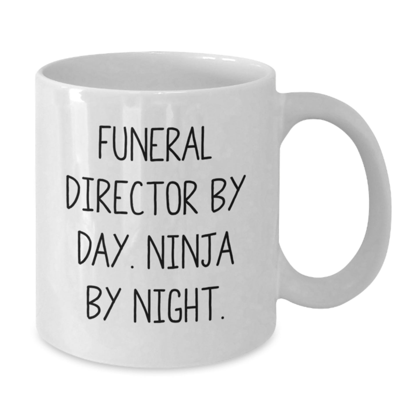 Funny Gifts from Men for Funeral Director White Coffee Mug - Ninja By Day, Cuppa By Night, Birthday Unique Gifts - Additional