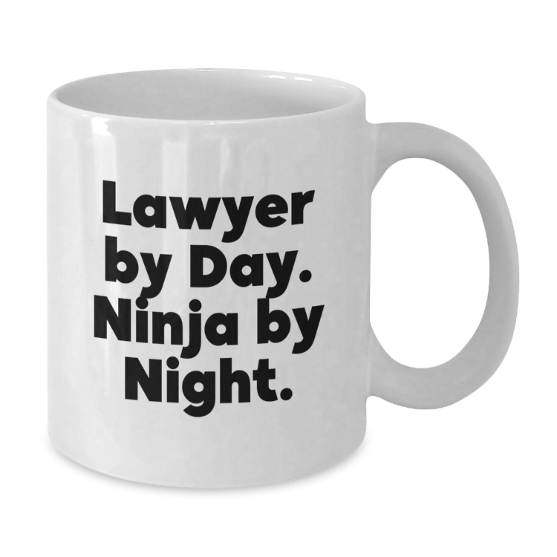 Funny Lawyer Graduation Gifts from Friends Men - 'Lawyer By Day. Ninja By Night.' White Coffee Mug - Additional