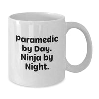 Load image into Gallery viewer, Funny Rescue Worker Gifts from Family and Friends for Valentine's, Rescue Worker By Day Ninja White Coffee Mug - Additional
