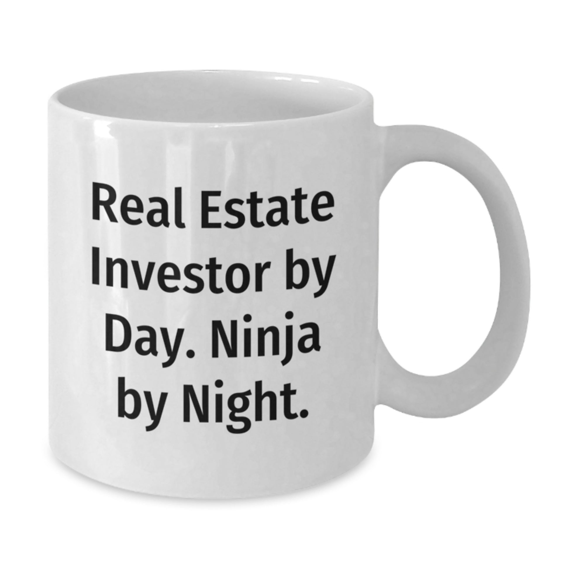 Real Estate Investor Gifts from Friends - Funny White Coffee Mug for Birthday, Real Estate Investor By Day. Ninja By Night. - Additional
