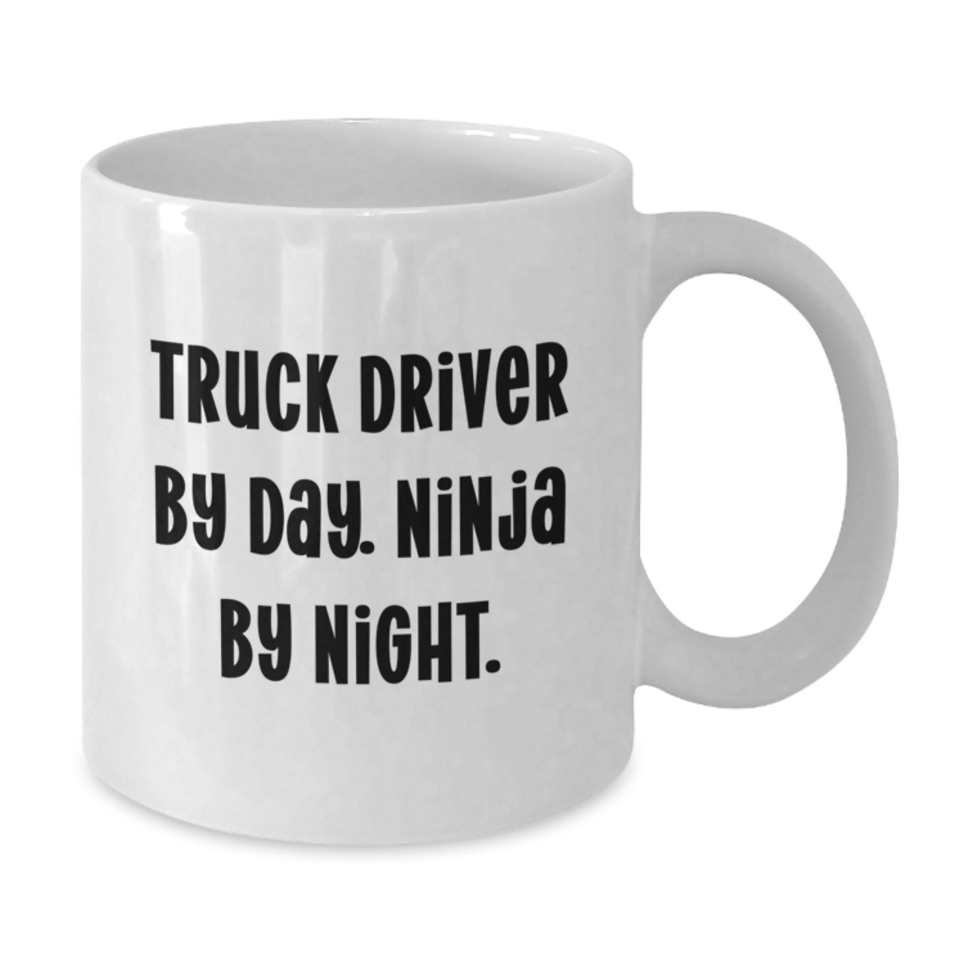 Truck Driver Gifts for Him, Funny White Coffee Mug, Gifts from Friends, Graduation Unique Gifts, Truck Driver By Day. Ninja By Night. - Additional