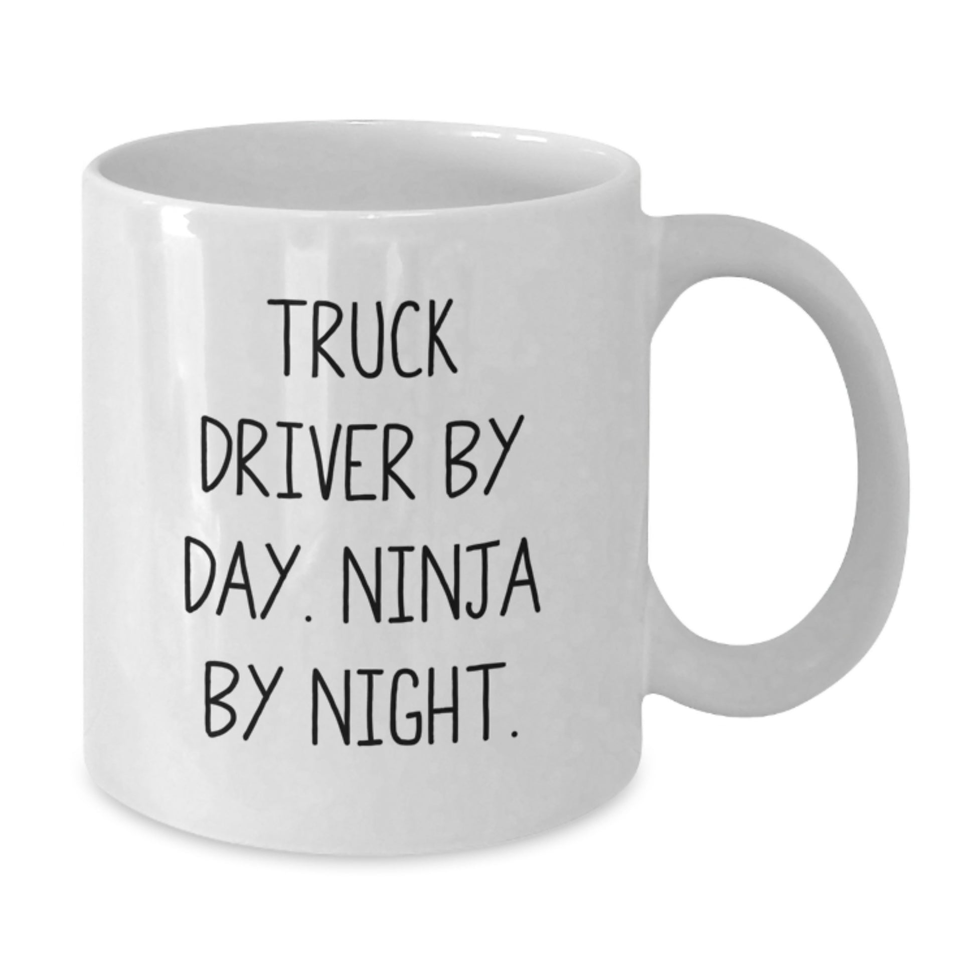 Funny Truck Driver Gifts for Men from Friends, White Coffee Mug with 'Truck Driver By Day. Ninja By Night.' Quote, Perfect Graduation Unique Gifts - Additional