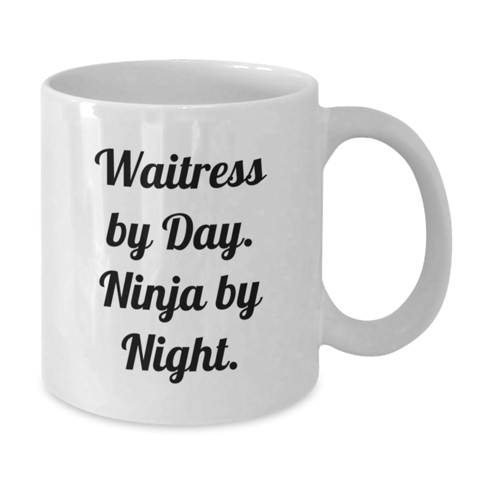 Waitress Gifts from Family - Funny White Coffee Mug for Her Graduation Unique Gifts - Waitress By Day. Ninja By Night. - Additional
