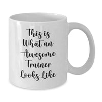 Load image into Gallery viewer, Inspirational Trainer Gifts from Friends - This Is What An Awesome Trainer Looks Like, Funny White Coffee Mug for Birthday - Additional
