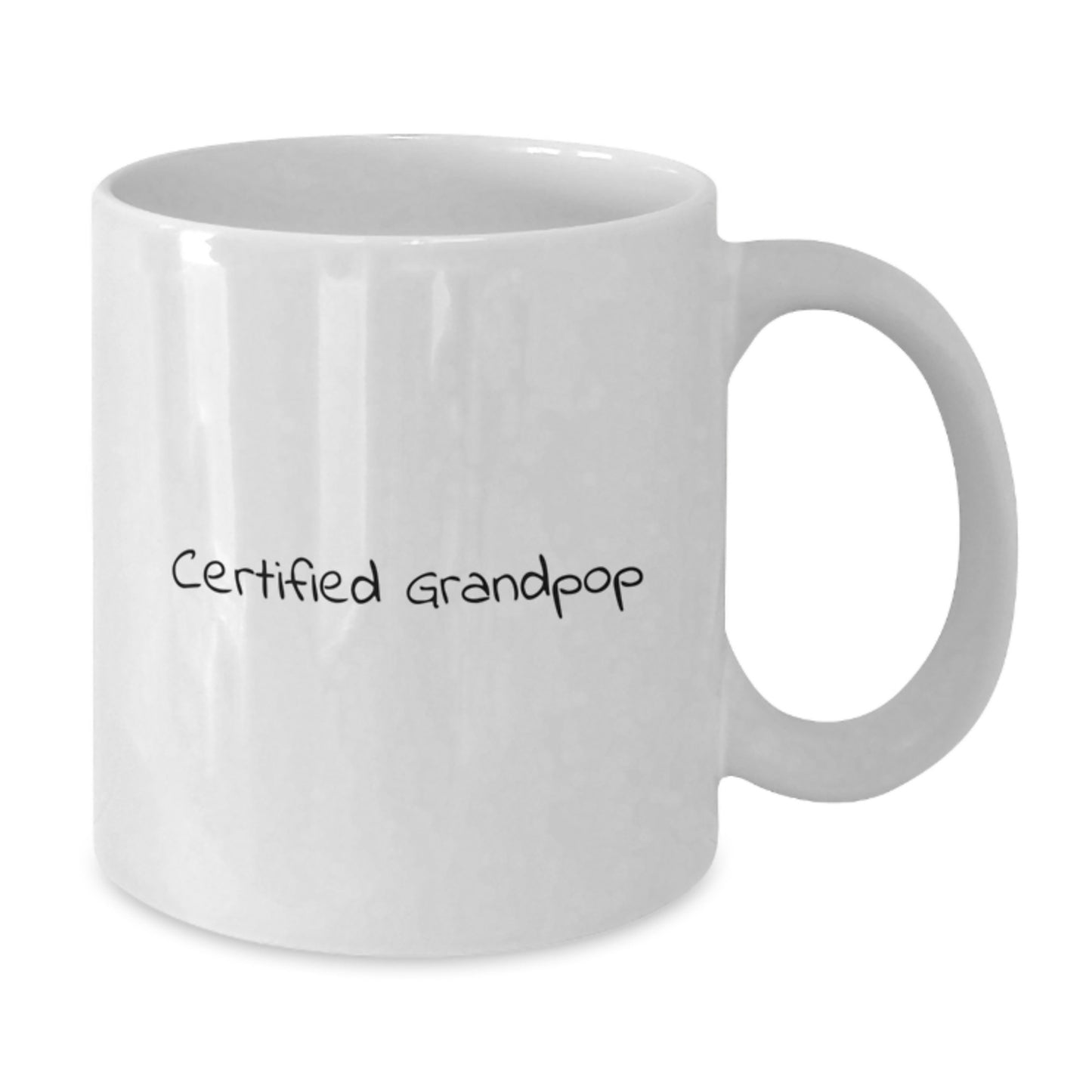 Funny Grandpop Gifts, White Coffee Mug for Birthday, Certified Grandpop Quote - Additional