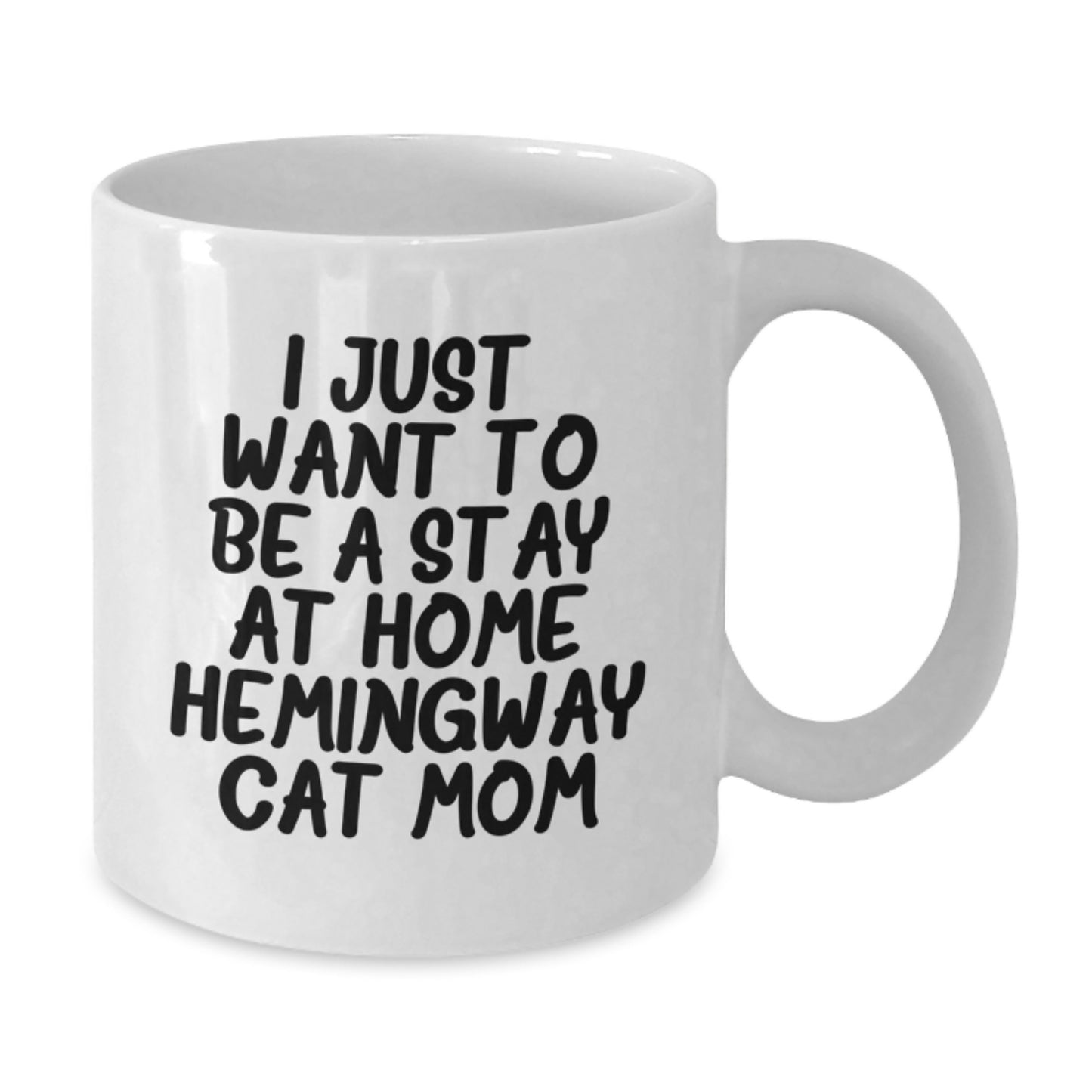 Hemingway Cat Mom Gifts for Friends, Funny Stay at Home Quote White Coffee Mug, Graduation Unique Gifts from Family - Additional