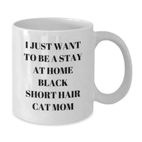 Load image into Gallery viewer, Funny Black Short Hair Cat Mom White Coffee Mug Gifts from Family, Friends, Coworkers, or Men for Graduation Unique Gifts - Additional
