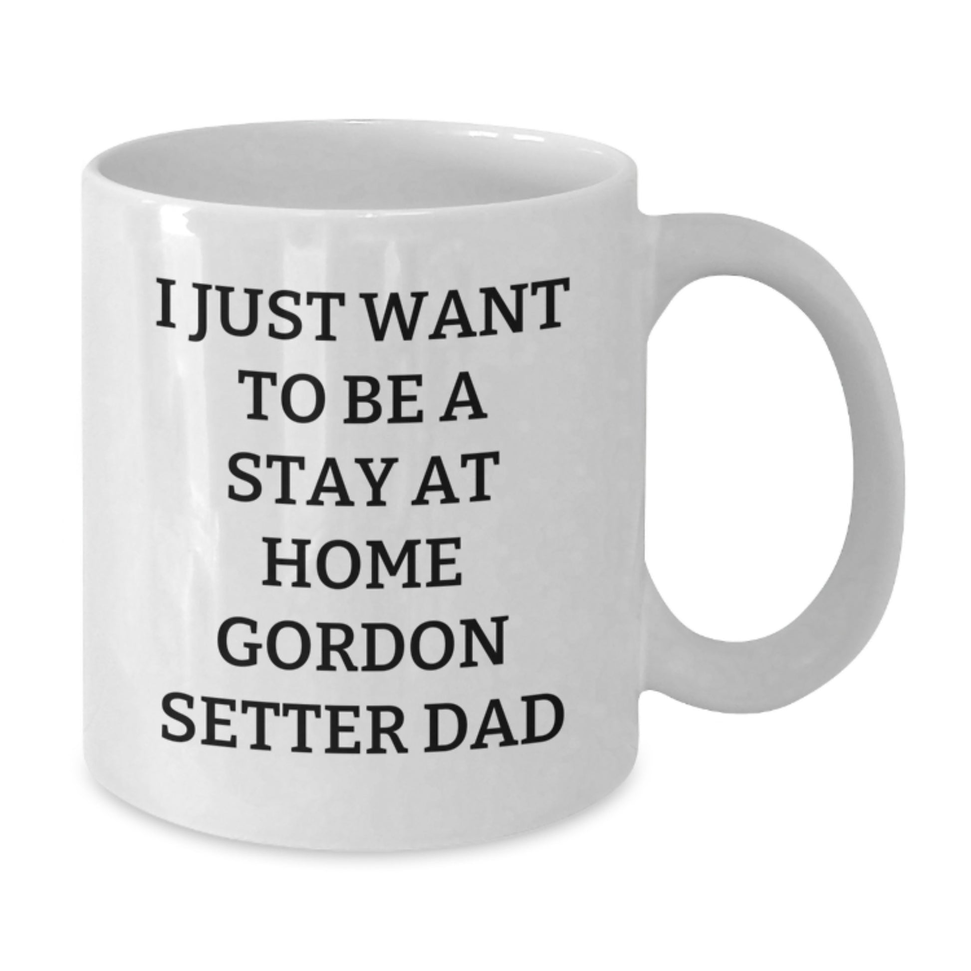 Funny Gordon Setter Dog Gifts for Men, I Just Want To Be A Stay At Home Dad, Birthday Unique White Coffee Mug - Additional