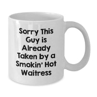 Load image into Gallery viewer, Funny Waitress Gifts from Men to Friends - White Coffee Mug, 11oz or 15oz Capacity, Ceramic Material, Perfect for Christmas Unique Gifts - Additional
