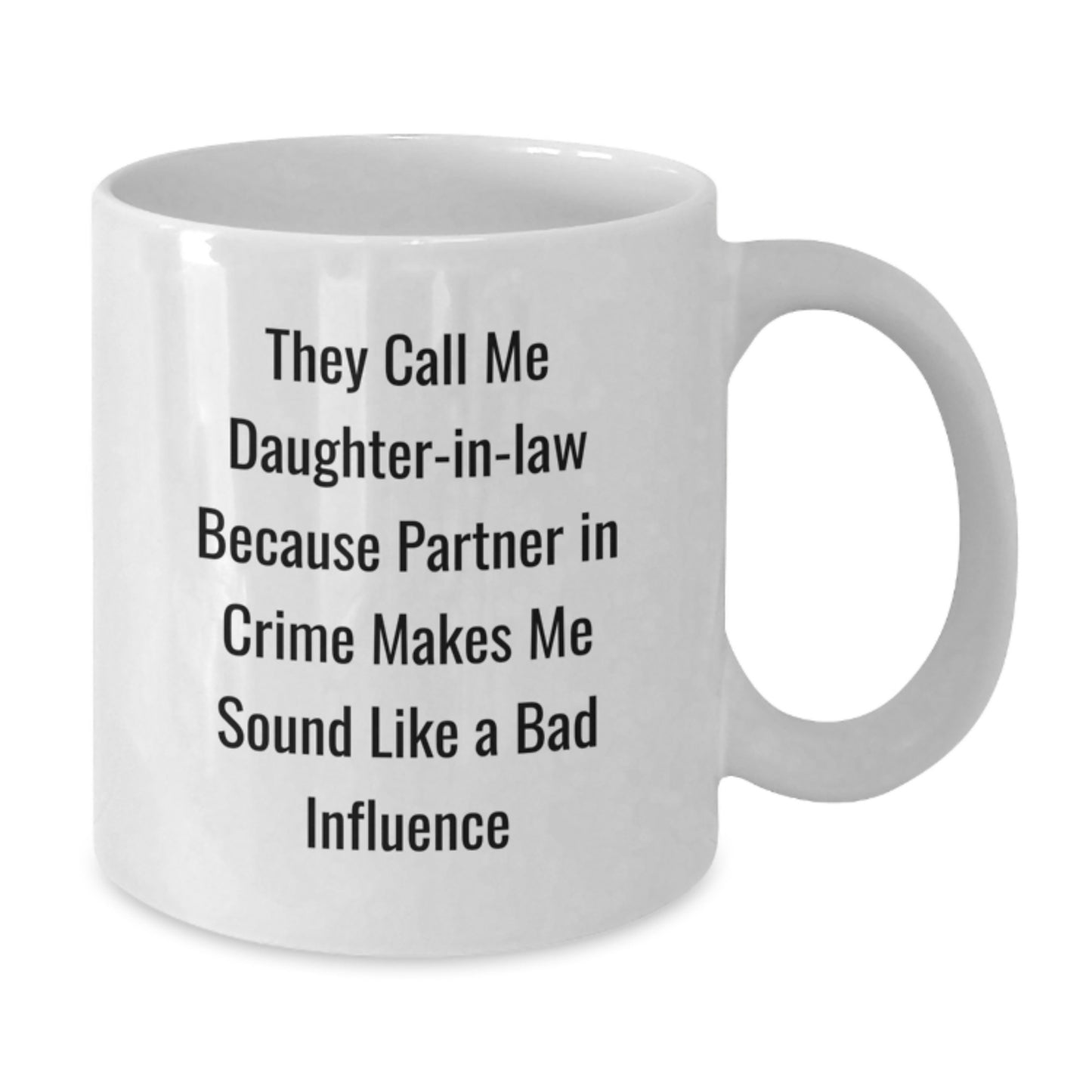Funny Daughter-in-law Gifts for Her Birthday, White Coffee Mug, Partner In Crime Quote, Gifts from Men, Women, Friends, Coworkers, Family - Additional
