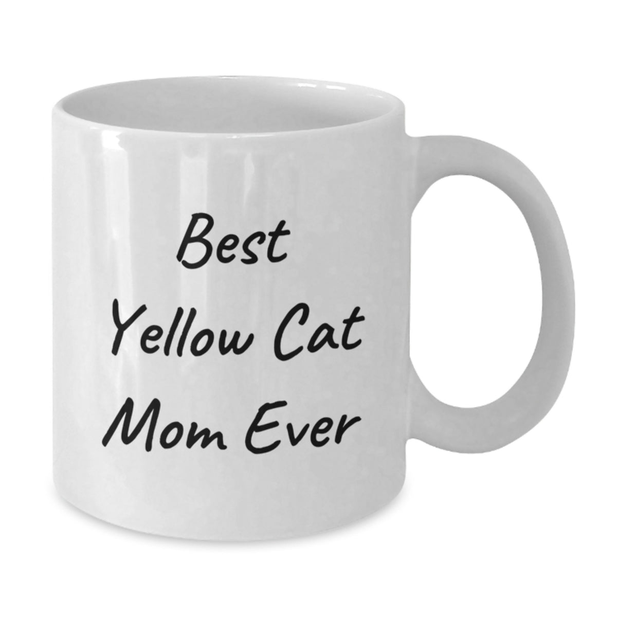 Funny Yellow Cat Mom Ever Gifts, White Coffee Mug, Birthday Unique Present from Family to Friends - Additional