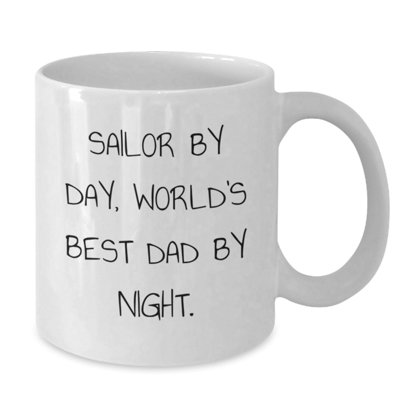 Sailor Gifts for Men by Day, Funny White Coffee Mug for World's Best Dad by Night, Graduation Unique Gifts from Family - Additional