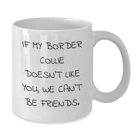 Load image into Gallery viewer, Funny Border Collie Dog Lovers Gifts, Birthday Unique Gifts from Friends to Family, White Coffee Mug, &#39;If My Border Collie Doesn&#39;t Like You, We Can&#39;t Be Friends.&#39; - Additional

