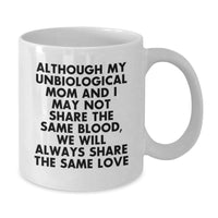 Load image into Gallery viewer, Inspirational Unbiological Mom Gifts, Funny White Coffee Mug for Graduation from Friends, Family, or Coworkers - &#39;Although My Unbiological Mom...&#39; - Additional

