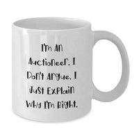 Load image into Gallery viewer, Funny Auctioneer Gifts from Friends, Gifts for Men, White Coffee Mug with Inspirational Quote - Additional
